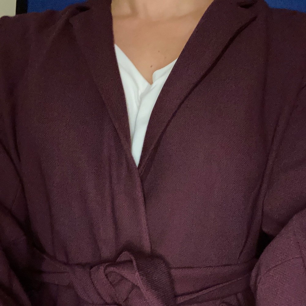 Wrap coat, lined, new, burgandy